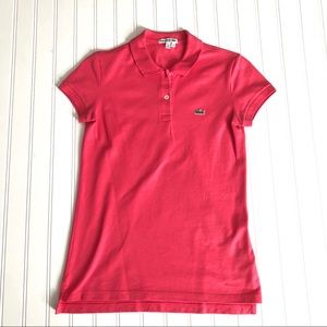 Lacoste Dark Watermelon Pink Polo Shirt, Size 34